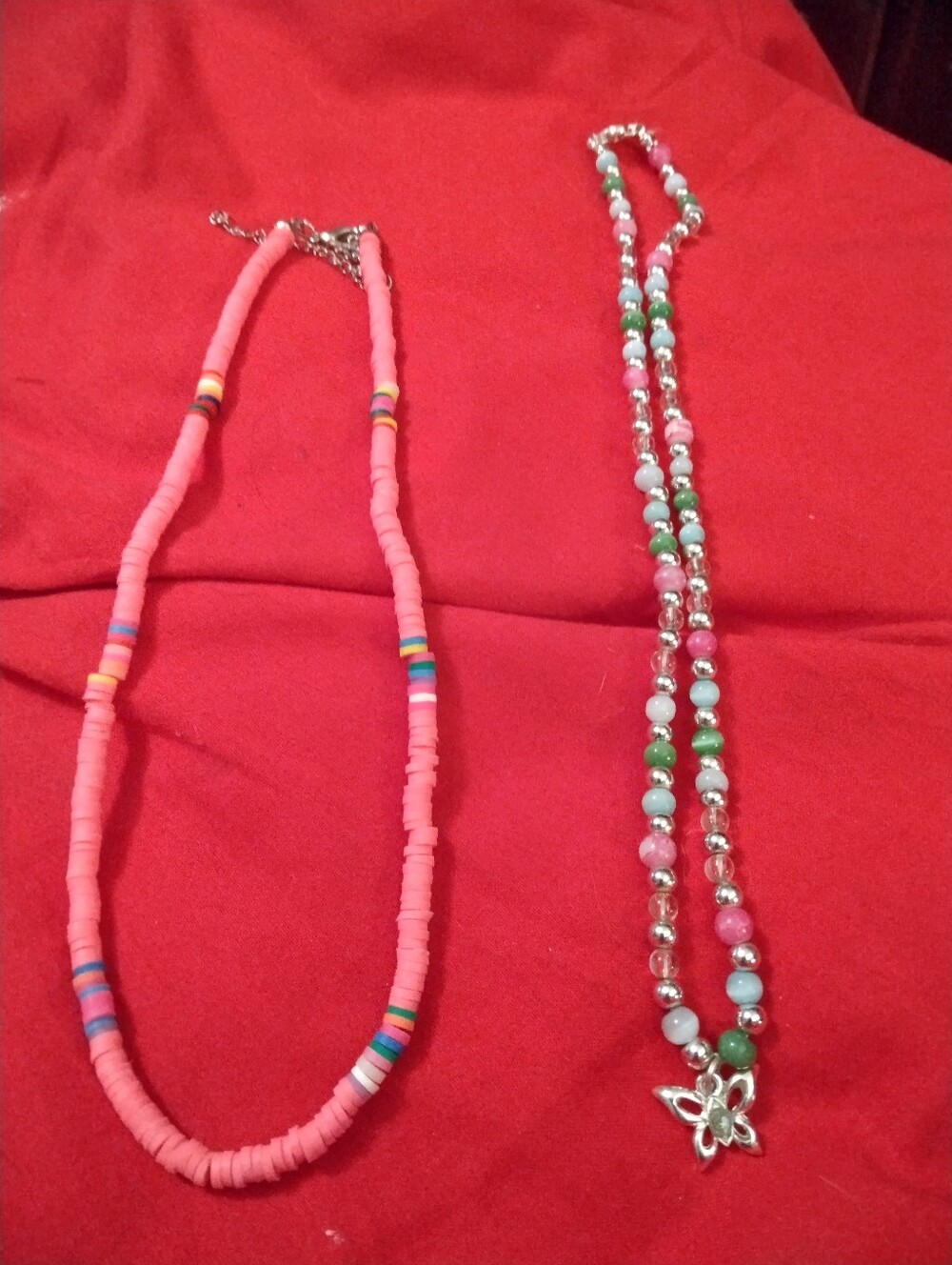Pink Beaded Women's Necklace - Stylish Pink Multi-Bead Design